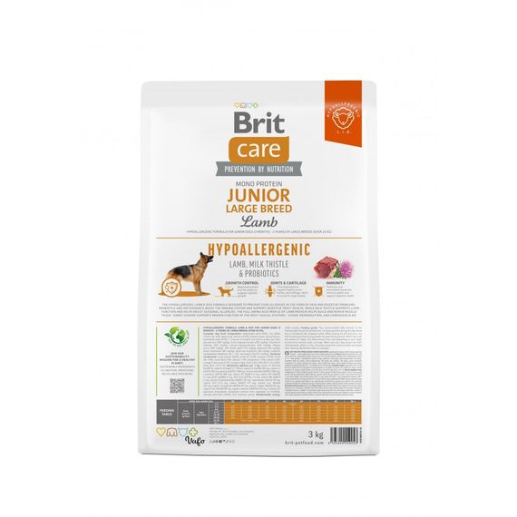 Корм сухий Brit Care Dog Hypoallergenic Junior Large Breed для молодих собах великих порід гіпоалергенний з ягням 3 кг | Зображення 3