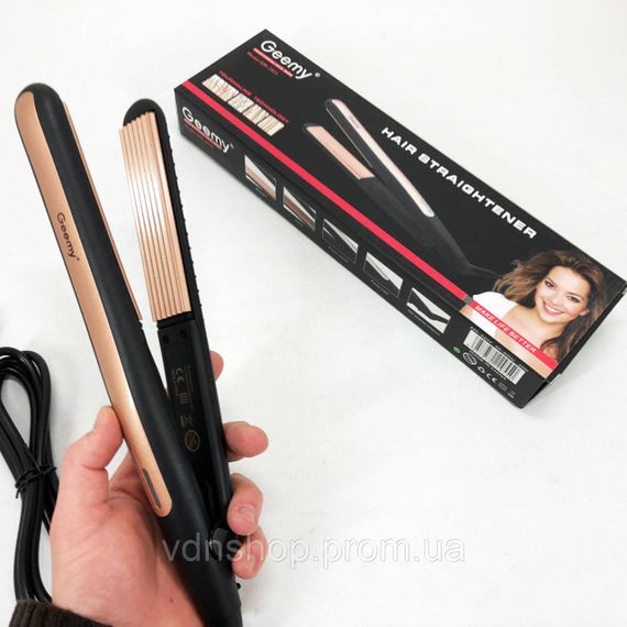 Плойка гофре для волосся Gemei GM-2955W, Праска-випрямляч потужна, Випрямляч праска щипці RV-79 | Зображення 7
