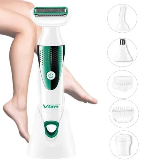 Універсальний жіночий набір з догляду VGR V-720 (5 в 1, з насадками, електробритва, щітка, масажер) | Зображення 2