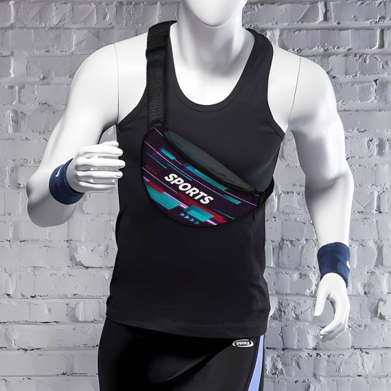 Сумка-бананка Sport мужская/женская спортивная 32×16 см с расширителем поясная сумка или сумка через плечо (3747)