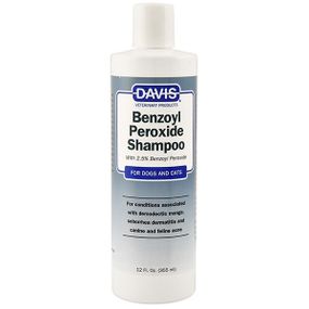 Шампунь  бензоїл пероксид Davis Benzoyl Peroxide Shampoo при лікуванні дерматитів, демодекозу 355 мл