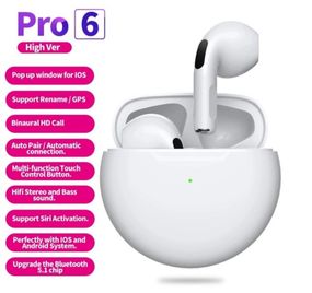 Бездротові Bluetooth-навушники Pro 6 TWS з мікрофоном Fone 5,3