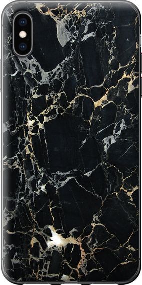 Чехол на iPhone XS Max Черный мрамор "3846u-1557-17620"