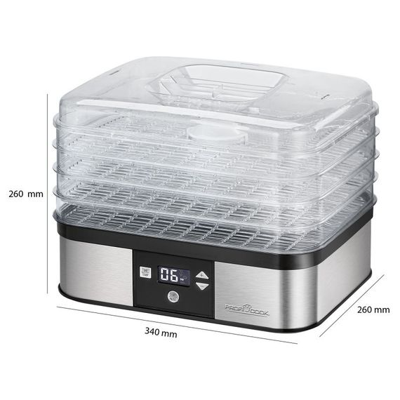 Сушарка для овочів, фруктів і грибів ProfiCook PC-DR 1116 з дисплеєм, таймером та 4 піддонами | Зображення 3