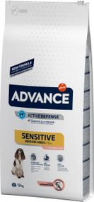 Корм Advance Dog Medium/Maxi Sensitive Salmon & Rice сухий для дорослих собак з чутливим травленням лосось і рис 12 кг