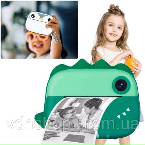 Камеры моментальной печати, Цифровая камера с печатью, Детский фотоаппарат с функцией мгновенной печати QJ-74 | Зображення 3