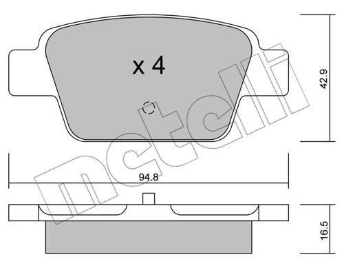 Колодки тормозные задние Fiat Bravo II 07-14 Stilo 01-08 Linea 07- Multipla 99-10 Lancia Delta 08- 22-0323-0 | Зображення 1