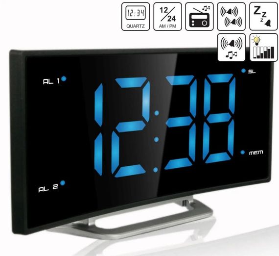 Годинник настільний з радіо Technoline WT460 Blue LED Black/Silver (WT460 blaue LED) | Зображення 6