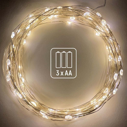 Світлодіодна гірлянда струна 100 Led 10м теплий колір (батарейки 3*AA) CW-G-100L10NB ColorWay | Зображення 7