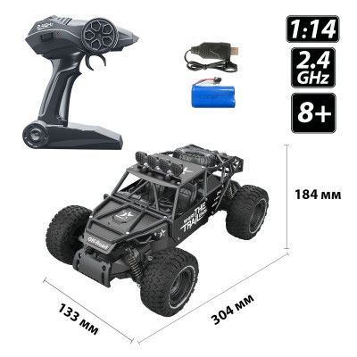 Радиоуправляемая игрушка Sulong Toys OFF-ROAD CRAWLER – RACE (матовый черный, металл. корпус, аккум.6V, 1:14) (SL-309RHMBl) | Зображення 3