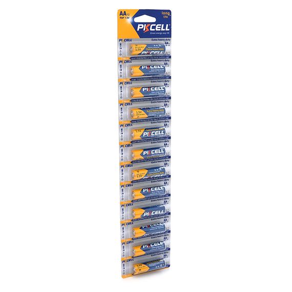 Батарейка солевая PKCELL 1.5V AA/R6.12 штук в блистере цена за блистер