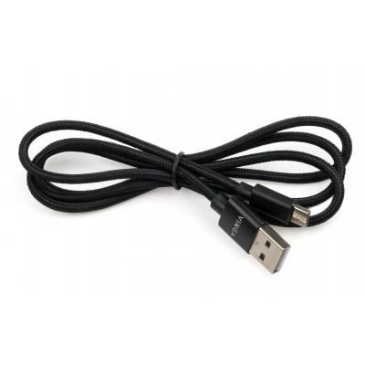 Дата кабель USB 2.0 AM to Micro 5P 1m nylon black Vinga (VCPDCMNB1BK) (VCPDCMNB1BK) | Зображення 2