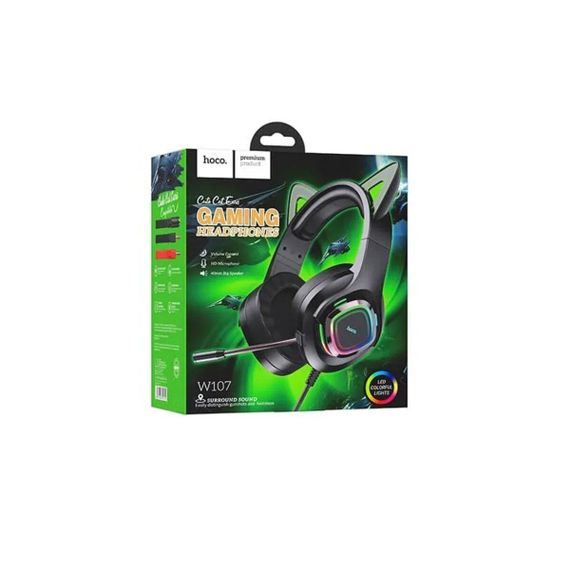 Навушники HOCO W107 Cute cat luminous cat ear gaming headphones Elf Cat | Зображення 5