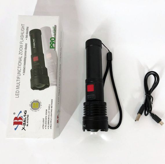 Фонарь ручной батарей X-Balog, Лед фонарик с зарядкой, Переносной ручной мощный фонарь QX-37 | Зображення 4