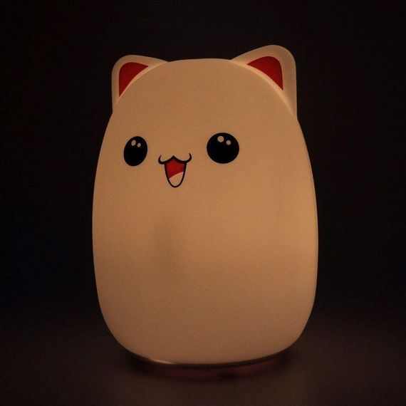 Силіконовий нічник "Котик" з USB, 7 режимів / Дитячий LED світильник / Сенсорний нічник в дитячу кімнату | Зображення 8