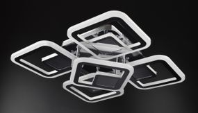 Люстра світлодіодна стельова LED світильник для квартири на стелю лед з пультом 26024 Хром 10х40х40 см.