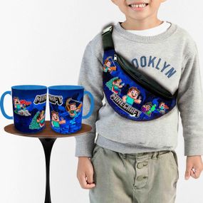 Набор: Сумка-бананка+ Кружка майнкрафт "Minecraft" детская с принтом (00247)