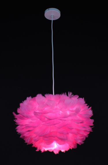 Люстра підвісна з пір'ям на 1 лампочку 27295 Білий 35-110х40х40 см. | Зображення 5