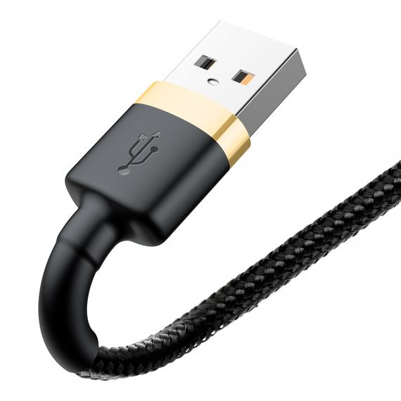 Дата кабель USB 2.0 AM to Lightning 1.0m 1.5A gold-black Baseus (CALKLF-BV1) | Зображення 1