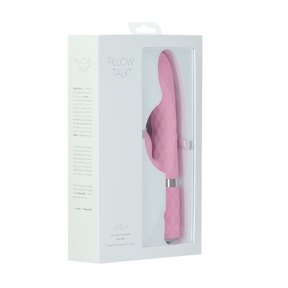 Розкішний кролик з ротацією та вібрацією Pillow Talk Lively Pink, кристал Сваровскі, потрійний відро | Зображення 9