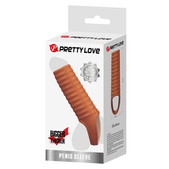 Стимулирующая насадка на пенис PRETTY LOVE Hartman ребристая, 11.2 х 2.4 см sexstyle | Зображення 6