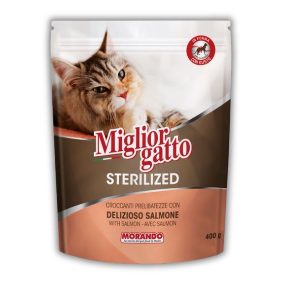 Сухой корм для стерилизованных котов с лососем Morando Migliorgatto Sterilized, 400 гр