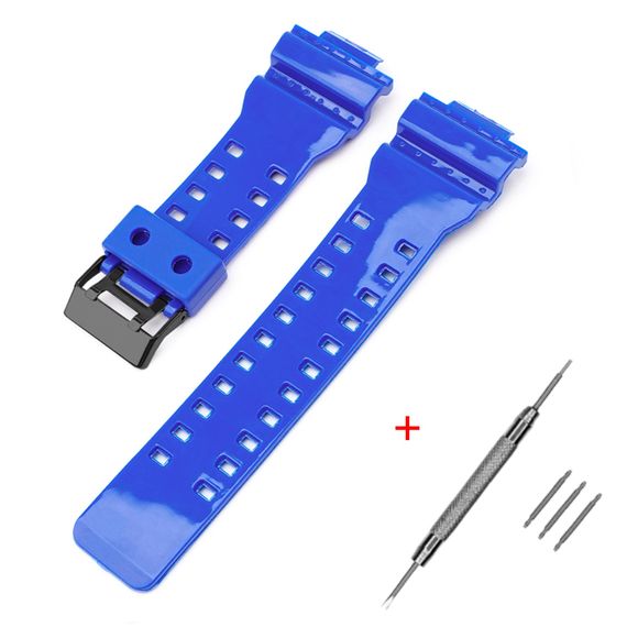 Ремінець для Casio G-Shock GA-100/110/120 Blue-Glossy BK