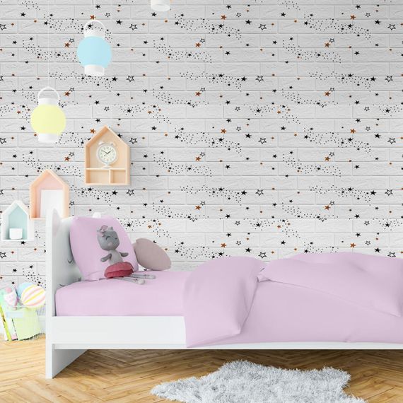 Декоративна 3D панель самоклейка під білу цеглу Зірки 700х770х5мм (021) SW-00000086 | Зображення 4