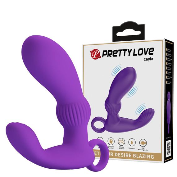 Масажер простати Pretty Love Cayla з вібрацією, фіолетовий, 11.2 х 3.1 см sexstyle