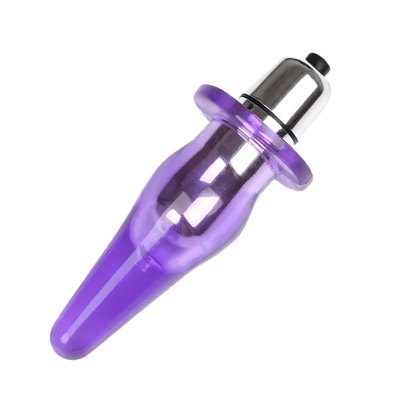 Фиолетовая анальная пробка с вибрацией