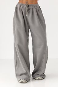 Жіночі теплі спортивні штани палаццо - сірий цвет, L/XL (є розміри)