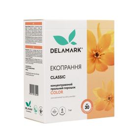 Концентрований безфосфатний пральний порошок Delamark Color 1 кг (4820152330499)