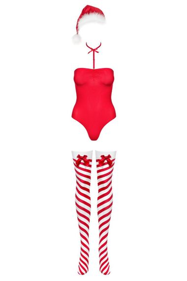 Боди Obsessive Kissmas teddy red S/M Sex Aura | Зображення 2