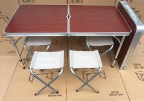 Стіл та стільці для пікніка Folding Table Темне дерево