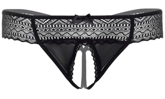 Трусики з інтимним вирізом S/M Roxanne Daring Intimates, чорні | Зображення 2