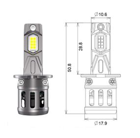 Комплект світлодіодних ламп Qline SA H3 52W 6000K Qline (Small Active) 12V