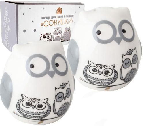 Набір спецовників Be Happy «Совушки» сільничка і перечниця, кераміка | Зображення 1