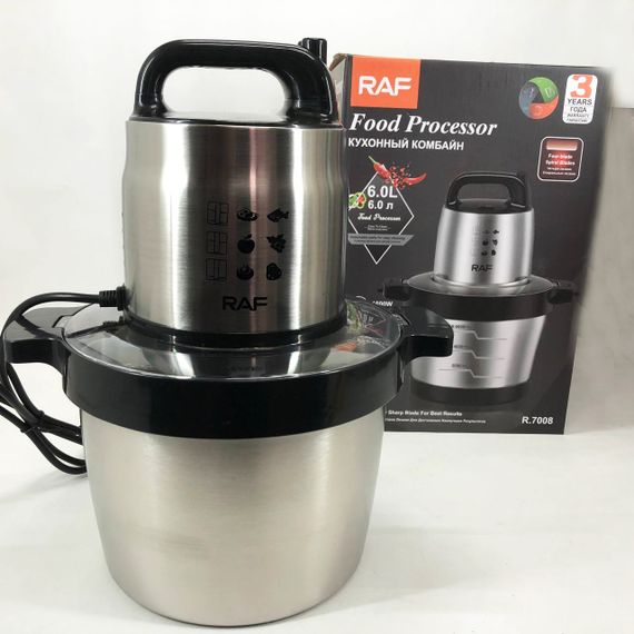 Блендер для кухні подрібнювач кухонний RAF R.7008 6 л 1600 Вт, Побутовий подрібнювач продуктів для дому AY-88 | Зображення 6