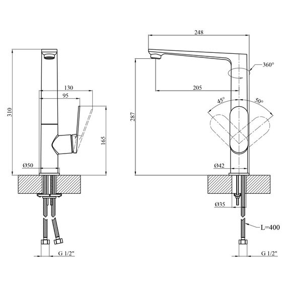 Змішувач для кухні Kroner Element 211512A-5301 (CV035978) | Зображення 8