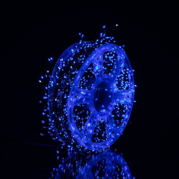 Новогодняя гирлянда Хвойная лапа комнатная роса 100 м 3000 LED зеленый провод Синее сияние D3000L100MGBL | Зображення 3