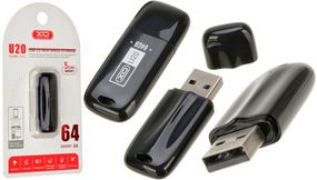 Флеш-пам'ять XO U20 USB 2.0 64ГБ чорна (MAW-41338_220)