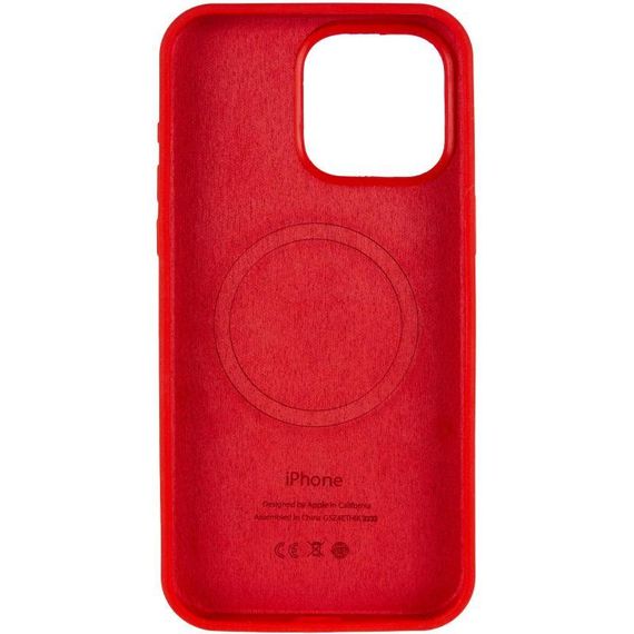 Чохол Silicone Case (AA) Logo with MagSafe для Apple iPhone 15 (6.1") Бежевий / Desert Gold Червоний / Red | Зображення 2