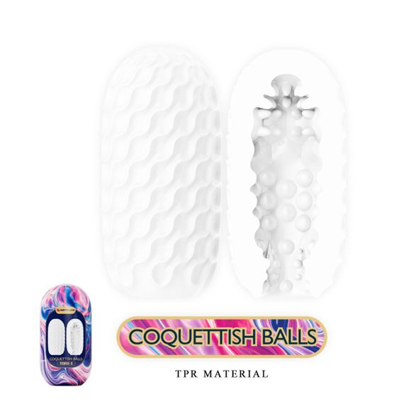 Мастурбатор хай-тек Venus-X Egg VIOLET двусторонний рельеф, белый, фиолетовый, 13.1 х 6.5. см Sex Aura | Зображення 2