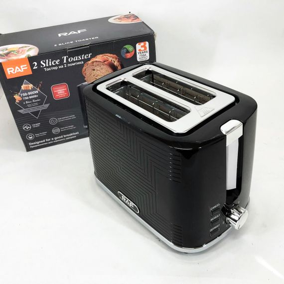 Тостер RAF R.2102, 900 Вт, 2 широкі слоти, функція розморожування та підігріву | Зображення 1