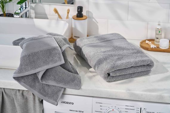 Рушник махровий Ardesto SuperSoft, 70х140см, 100% бавовна, сірий (ART2270SLP) | Зображення 1
