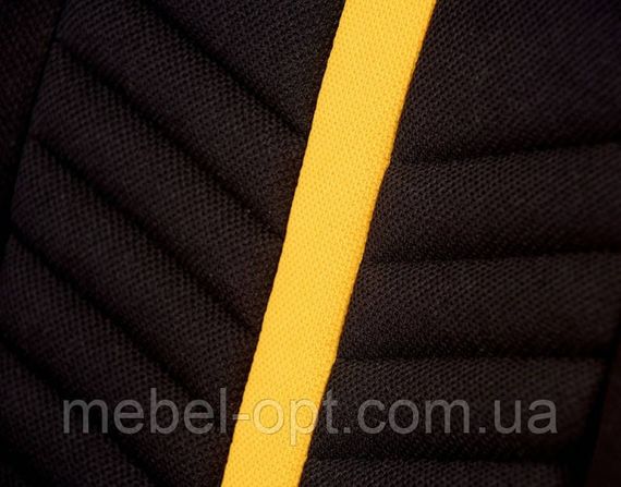 Офісне крісло - геймерське крісло Prime black - yellow екокожа | Зображення 6