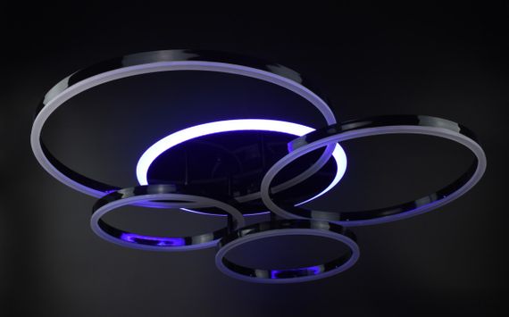 Люстра світлодіодна стельова LED світильник для квартири на стелю лед з пультом 26146 Чорний 12х69х79 см. | Зображення 7