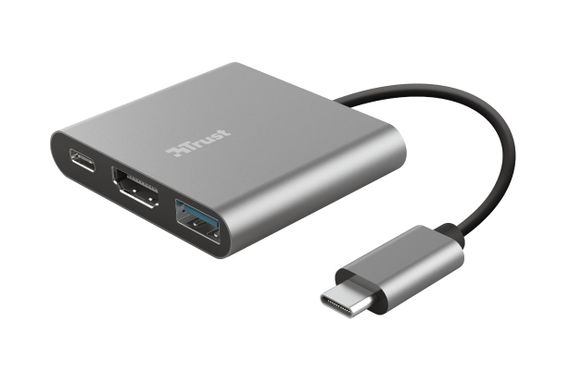USB-хаб Trust Dalyx 3-in-1 Multiport USB-C Adapter ALUMINIUM (23772_TRUST)