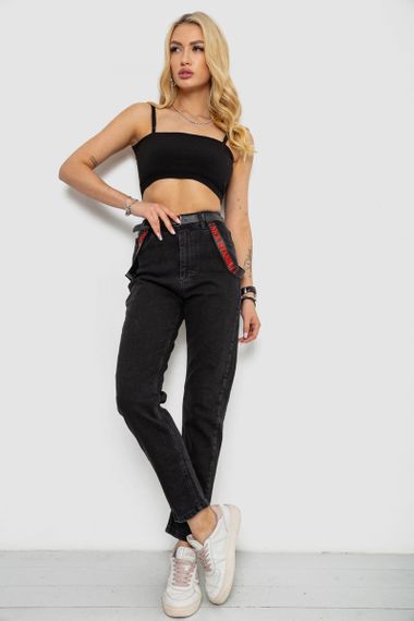 Джинсы женские Mom-fit, цвет черный, 182R9135 | Зображення 1