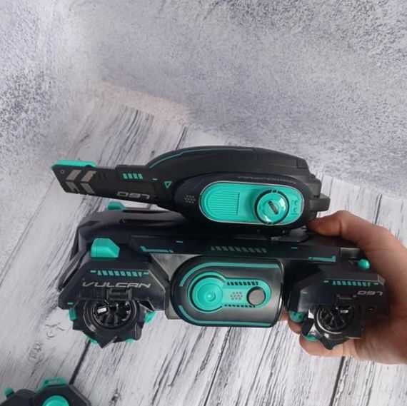 Танк усюдихід на радіокеруванні Vulcan 10A стріляє орбізами пульт браслет Чорний (47756-9061_683) | Зображення 6